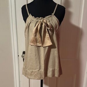 DVF Diane Von Furstenberg 100% Silk Tan Tank Size 8